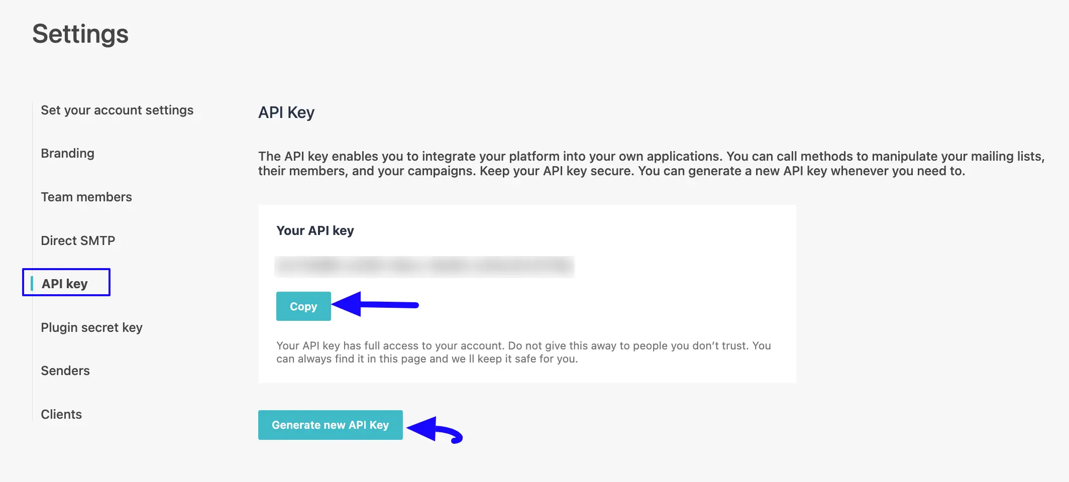 4. Copy API Key 48678