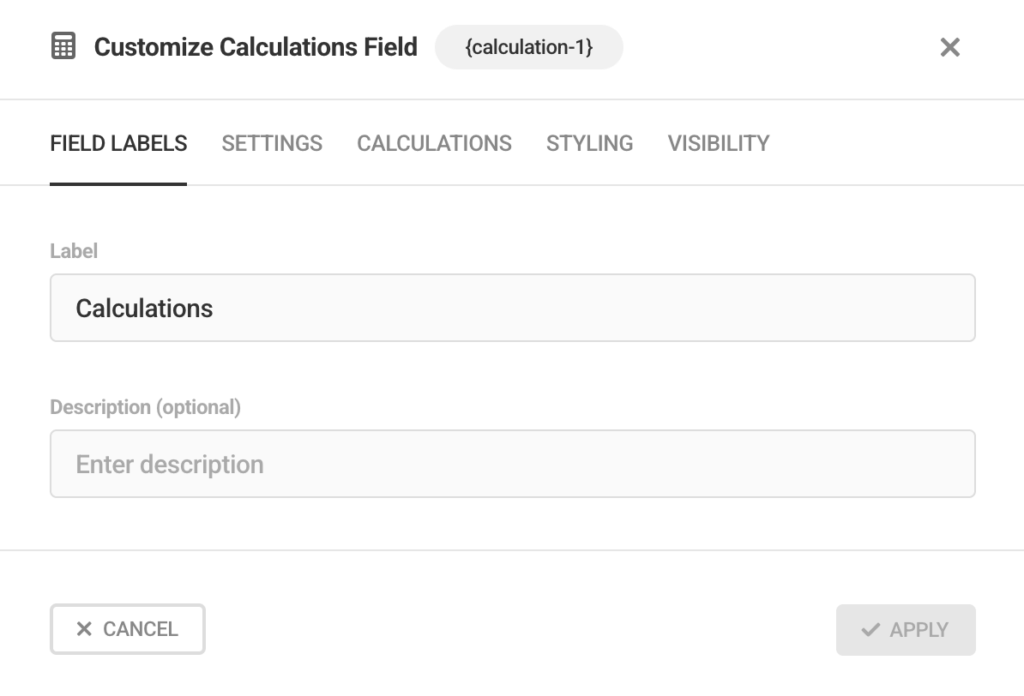 Calculation Field