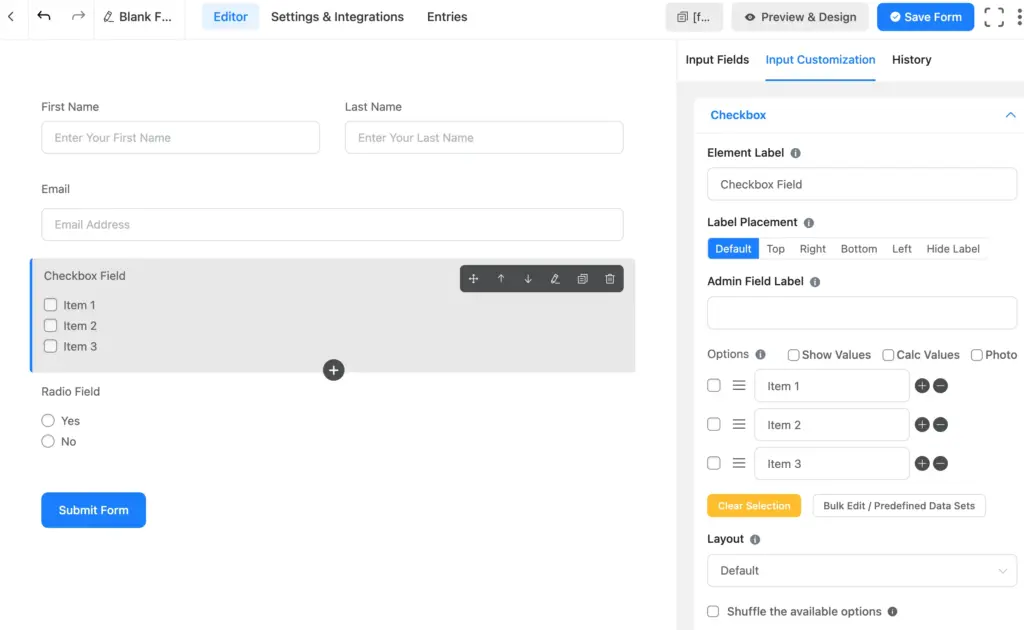 Fluent Forms input customization