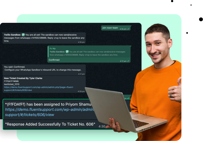 Reply and Redirect - WhatsApp Integration - Fluent Support