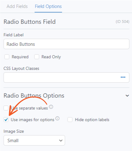 Add images to polls with radio buttons