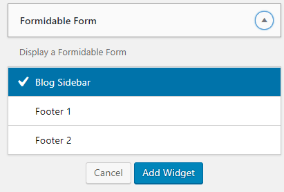 Create a contact form widget to show in sidebar