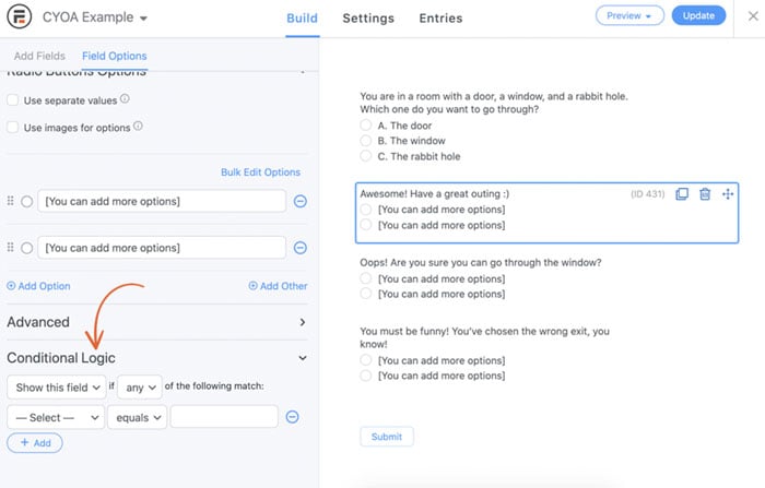 Conditional logic system