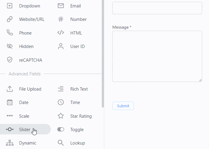 add a range slider in WordPress forms
