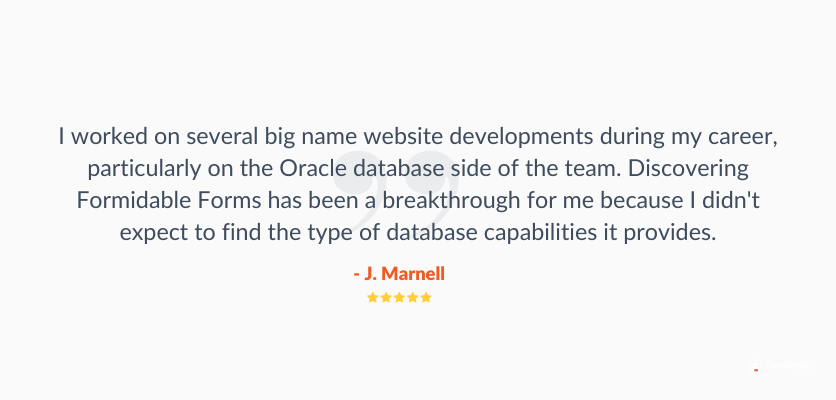 Testimonial from J. Marnell, a former Oracle database employee