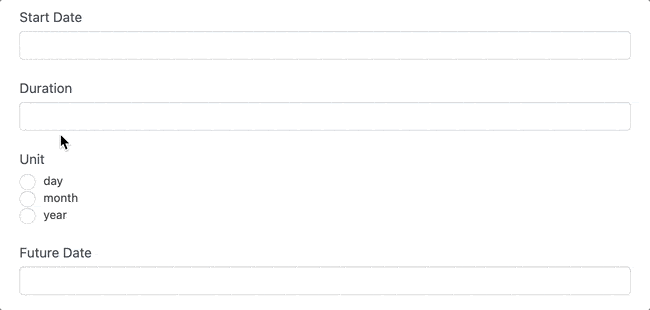 An example datepicker calculator