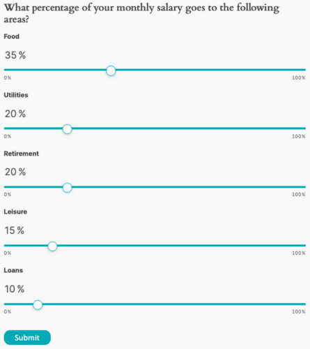 Slider survey question example