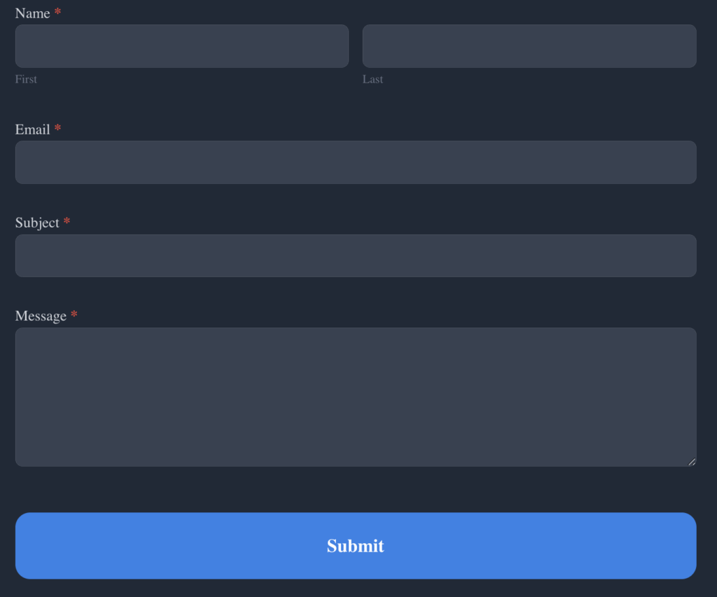 Formidable Forms Dark Navy Professional - Soft gradient purple background with white, black, and dark purple accents.