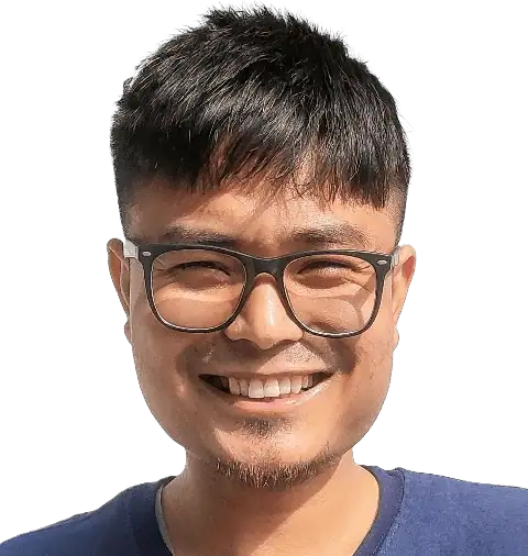 Picture of Kishorchand wearing Elementor Blue Shirt that I got it from wining Elementor Header competition