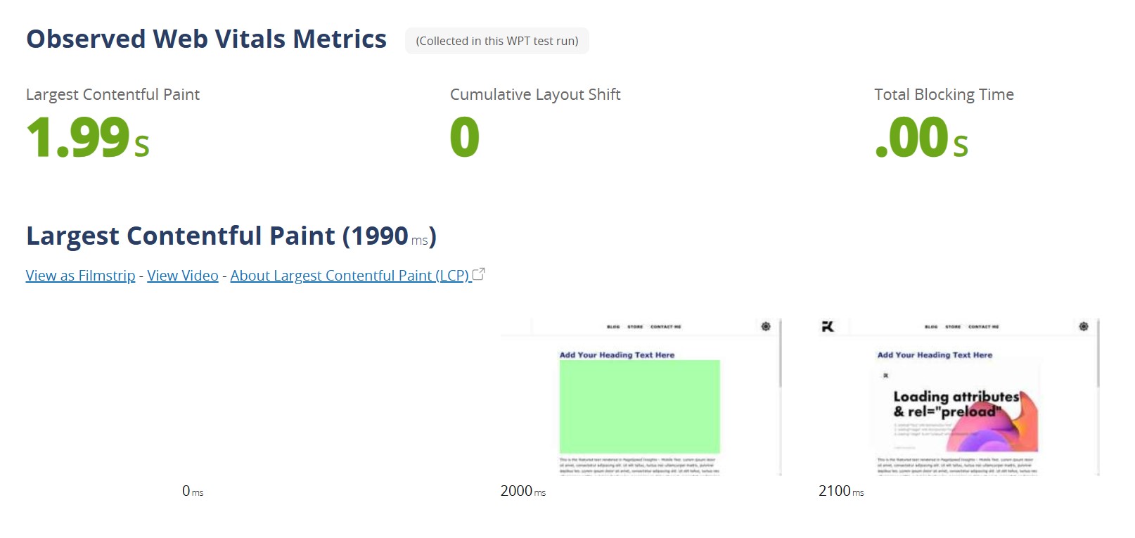 Improve LCP significantly with rel preload and loading eager attribute