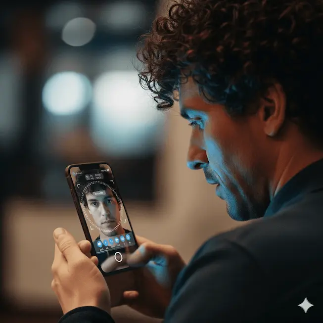 man conducting vitals ai scan