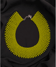 Handmade yellow beaded neckpiece inspired by traditional Eastern European patterns.