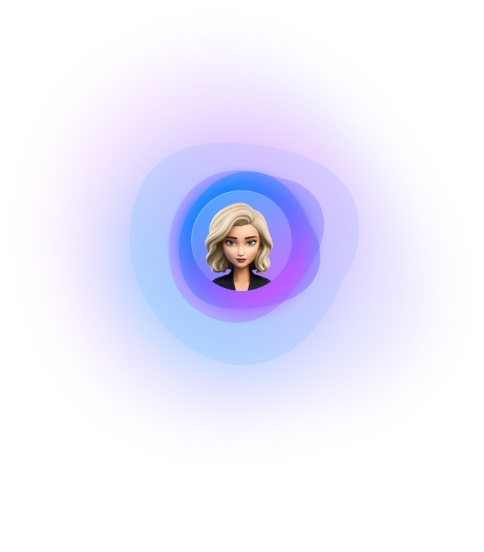 Animated avatar of Stacy, Fluently's AI English speaking tutor