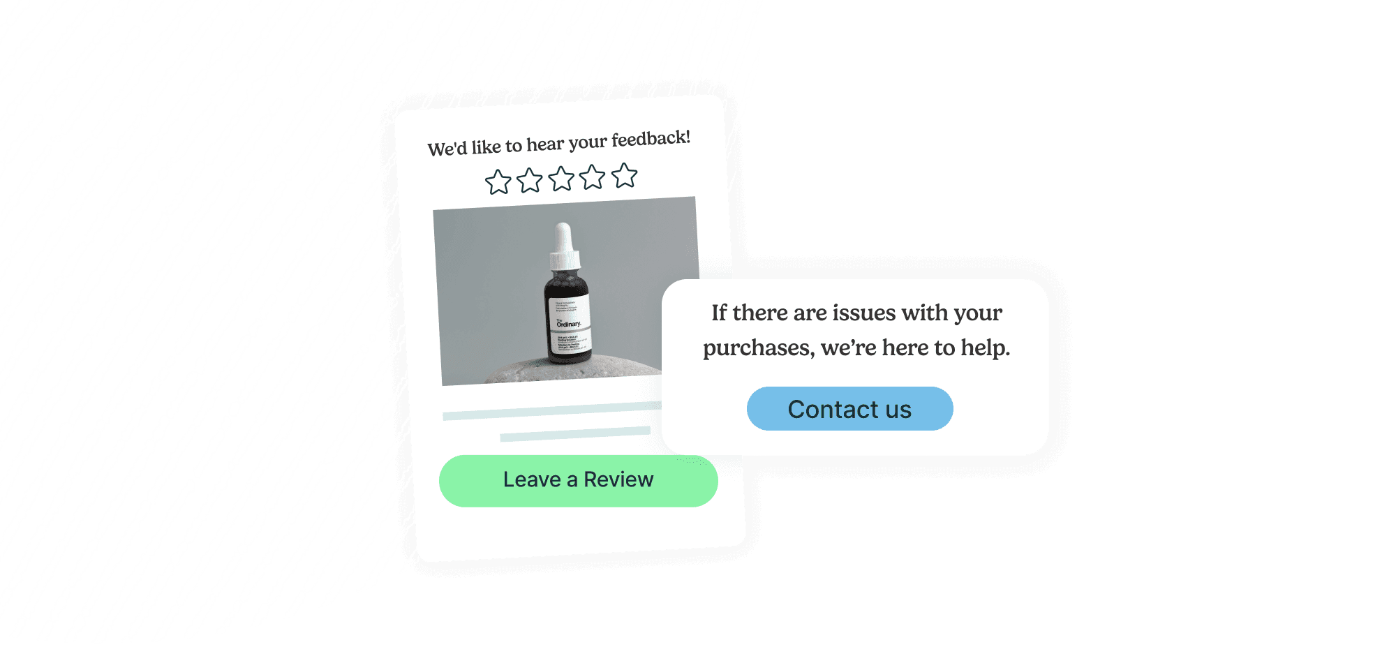 Negative review resolution screen