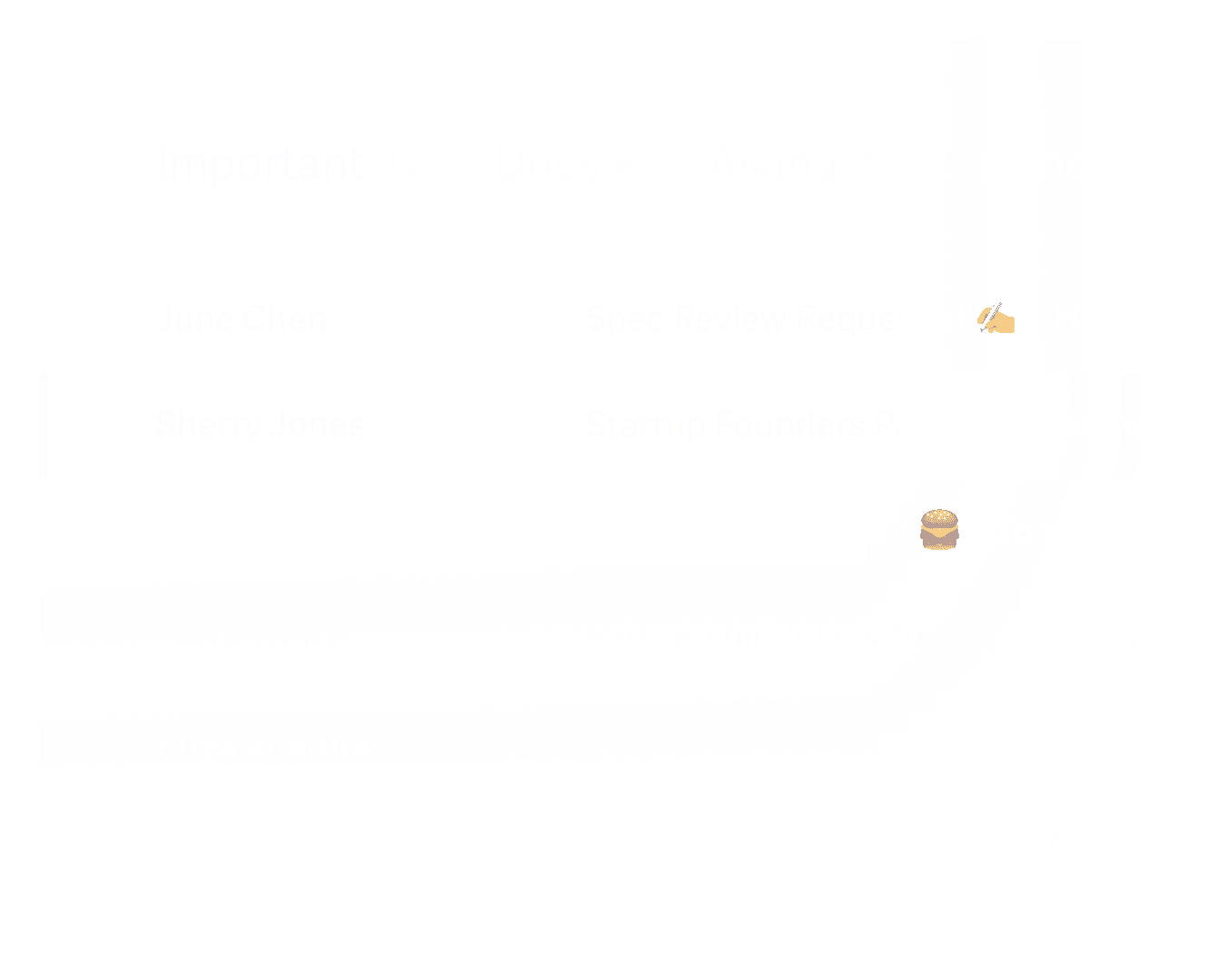 An overview of a Superhuman Inbox in our high performance dark mode, Carbon, with 4 splits that will help you respond faster to what matters most