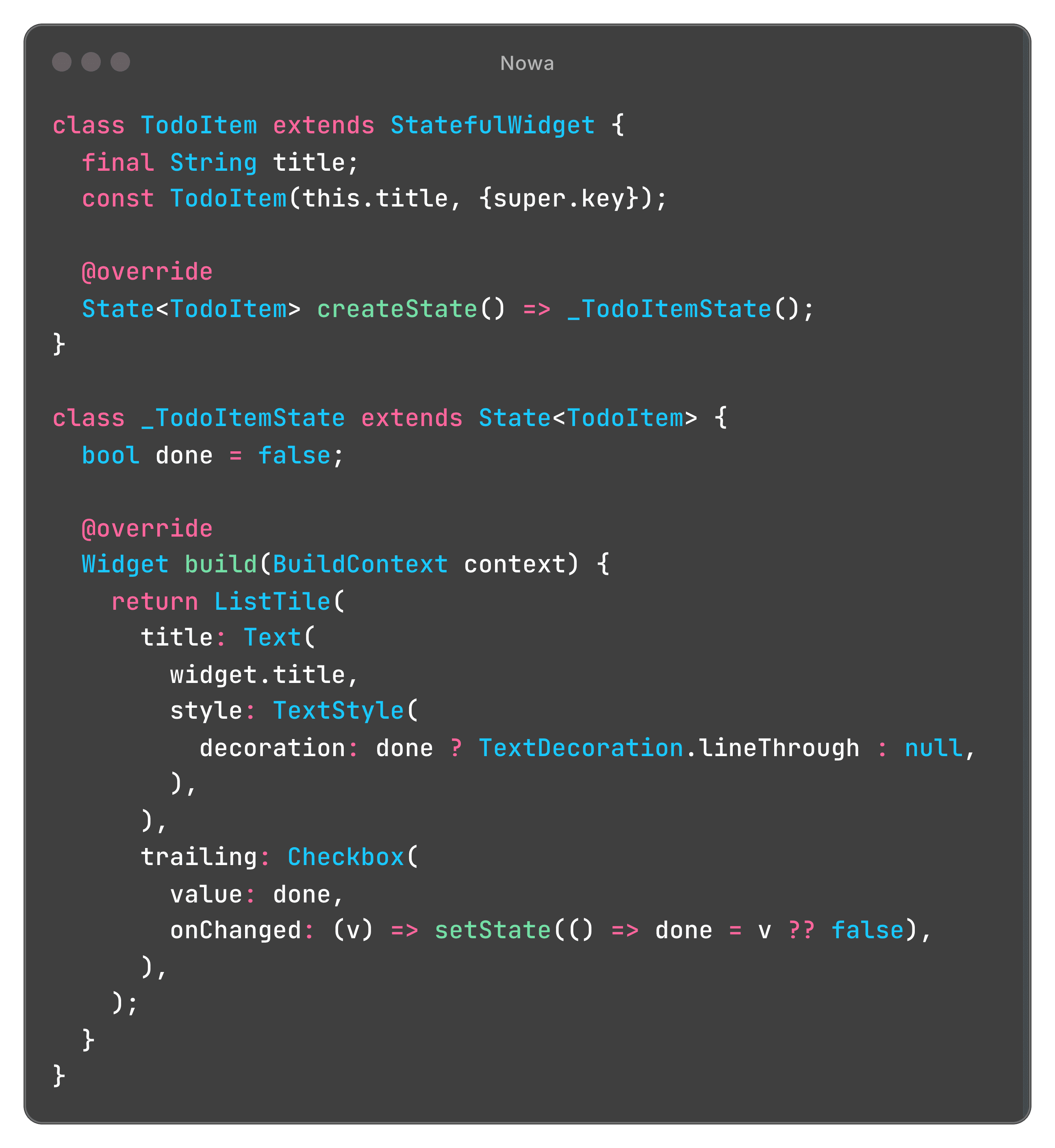 Writing custom code inside Nowa