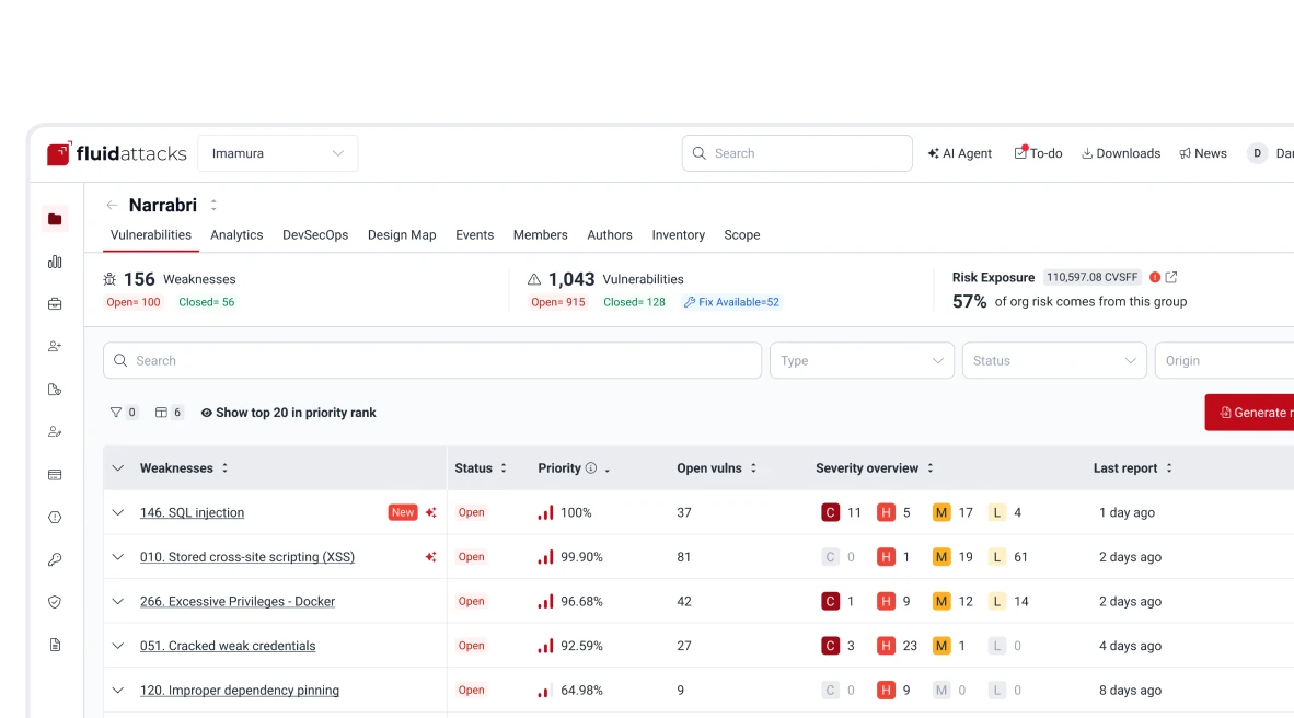 Fluid Attacks platform