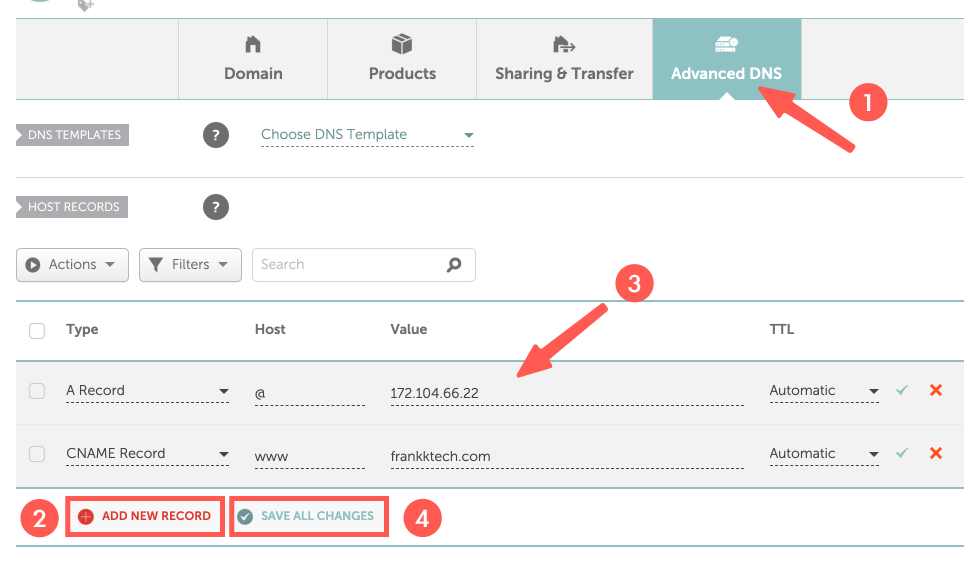 使用 NameCheap 進行 DNS 設定指向