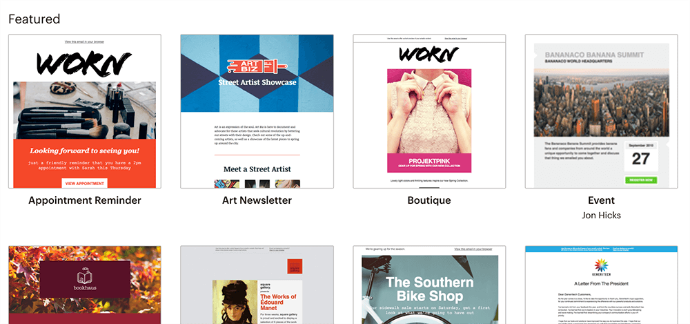 WordPress電子報 :Mailchimp 多種已設計好的 EDM