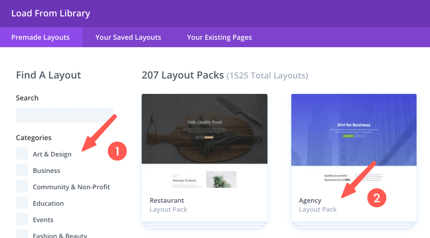Divi教學 :選擇喜歡的模板