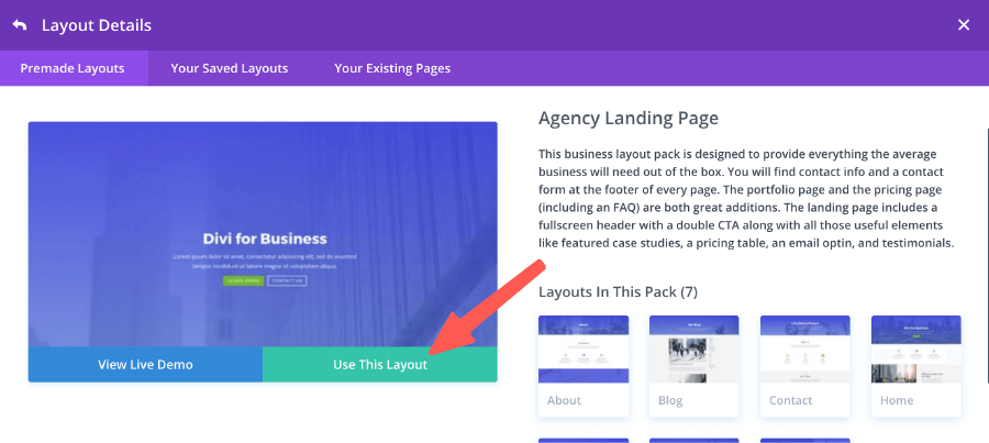 Divi中文教學 :預覽&套用 Divi 模板