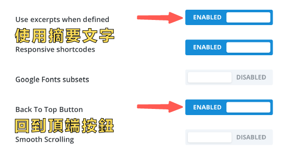 Divi教學 :開啟摘要文字&回到頂端按鈕