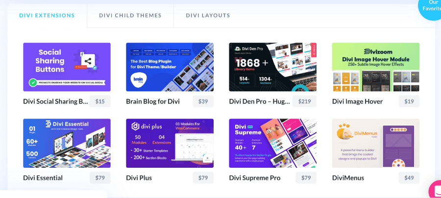 Divi Marketplace 豐富的軟體功能