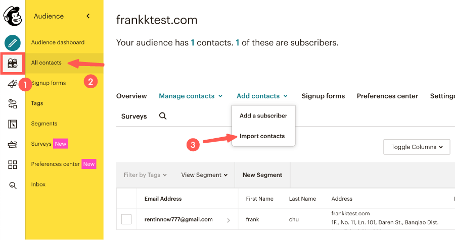 MailChimp教學 :匯入訂閱者資料