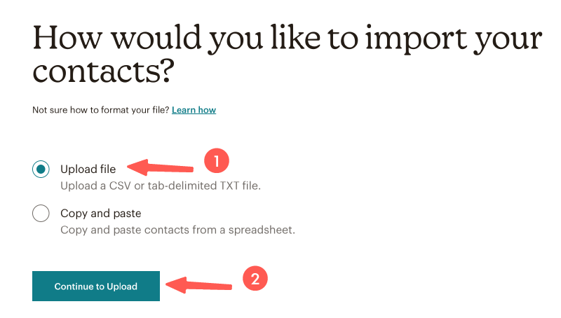 MailChimp教學 :選擇匯入方式