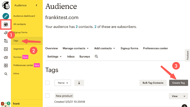 MailChimp教學 :建立 Tags 標籤