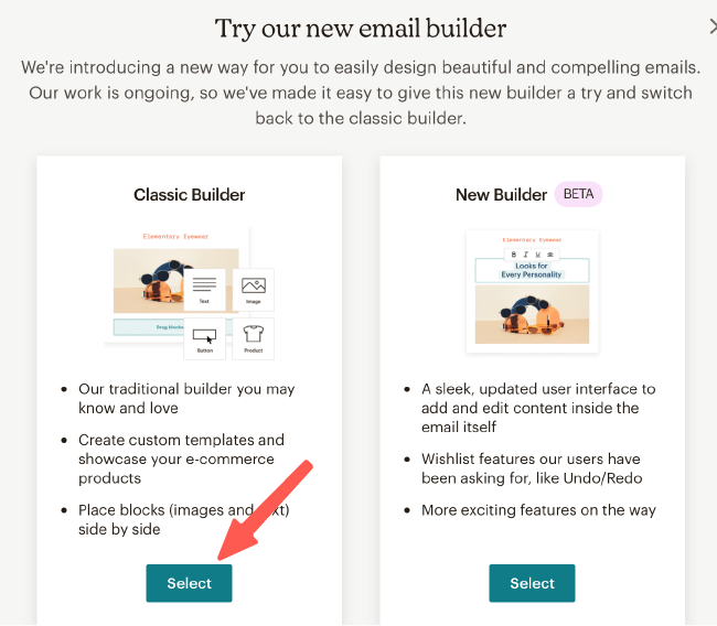 MailChimp教學 :選擇信件內容編輯器