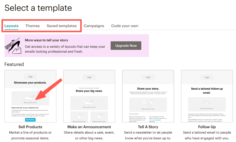 MailChimp教學 :選擇信件模板