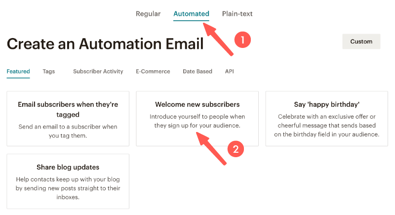 MailChimp教學 :新訂閱者的自動歡迎信件