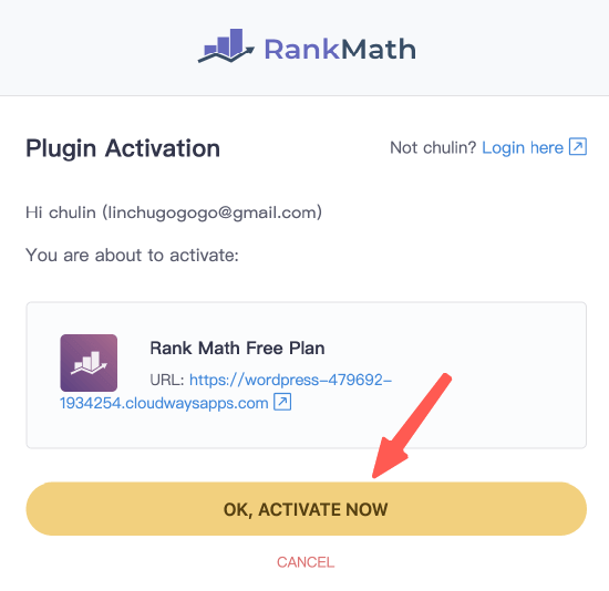 Rank Math SEO 優化:立即激活 Rank Math