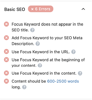 Rank Math SEO 排名教學:Basic 基本關鍵字技巧+分析