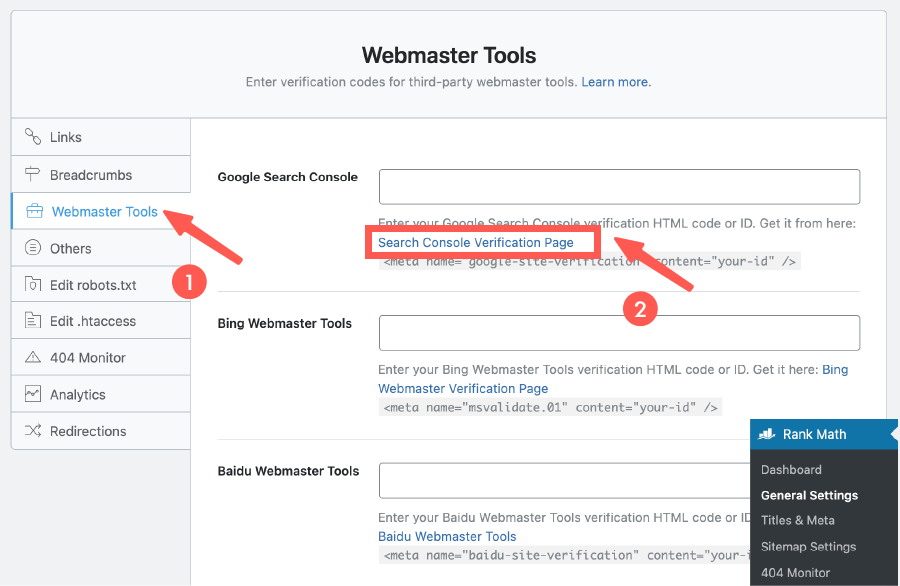 Google 網站管理員工具設定