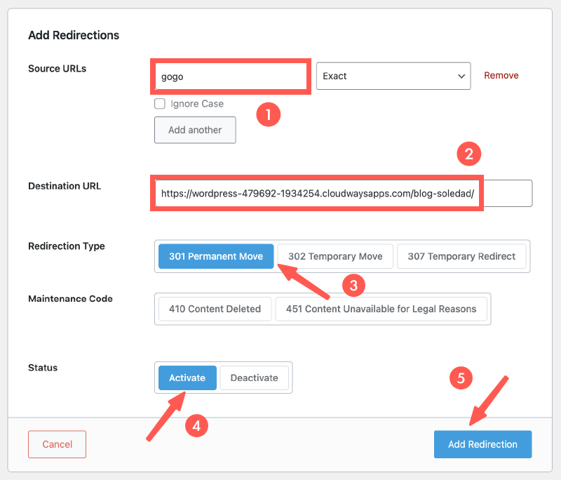 設定 Redirections 網頁轉址