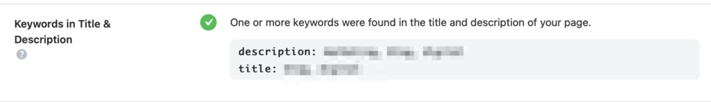 Keywords in Title & Description(標題 & 描述中的關鍵字)