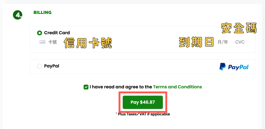 A2 Hosting 選擇付款方式