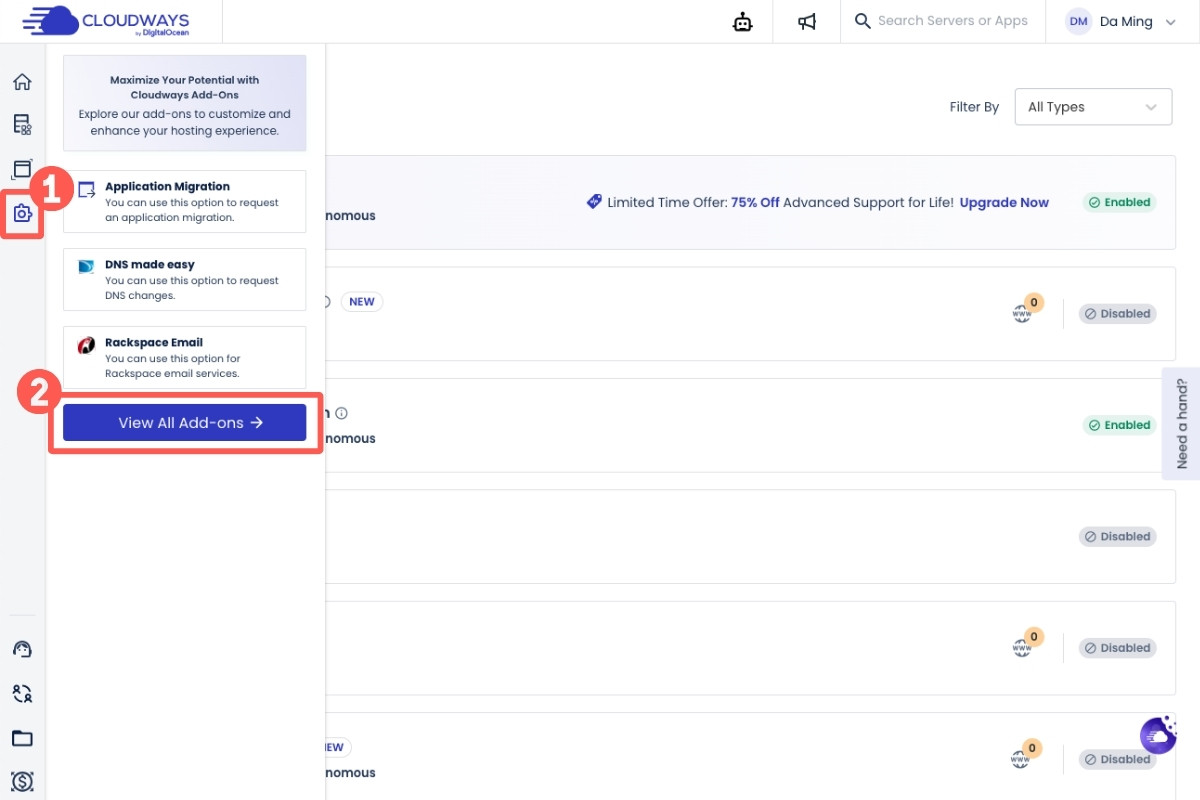 前往 Add-ons 外掛