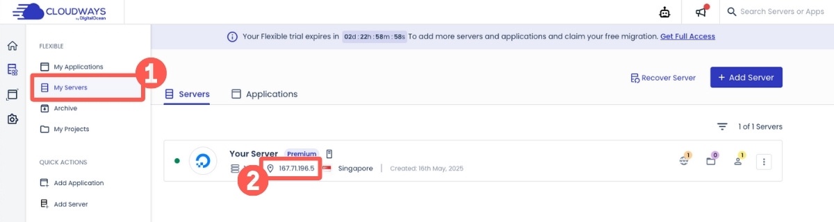 找到主機 IP 位置