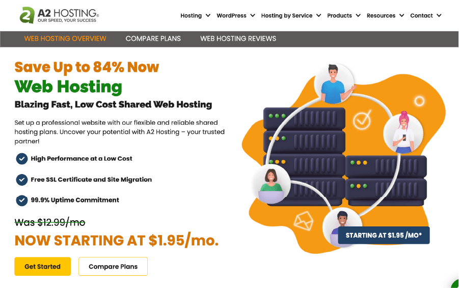 前往 A2 Hosting 主機