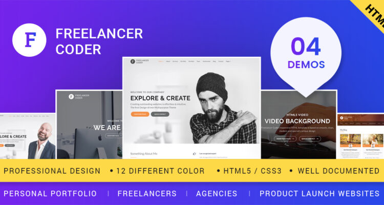 Updated Freelancer Coder Personal Portfolio Template