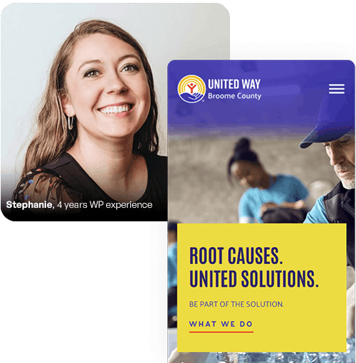 Stephanie and united way mobile mockup