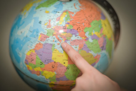 地球儀でここ行きたいと指定されたのはイタリア