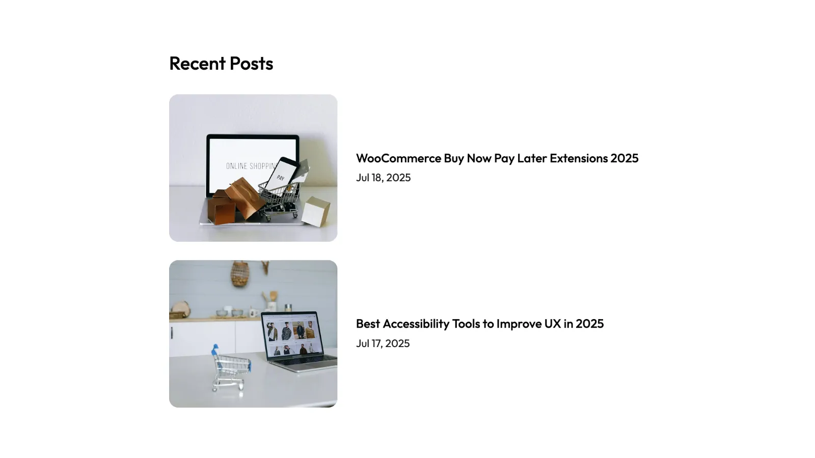 Recent Blog Posts Pattern for Footer