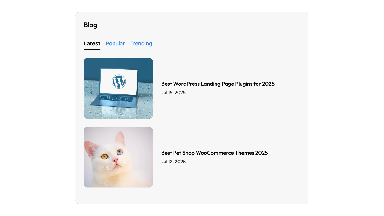 Tabbed Blog Post Pattern to Showcase Latest, Popular, and Trending Posts