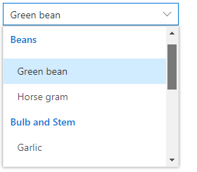 Blazor Dropdown List with category grouping.