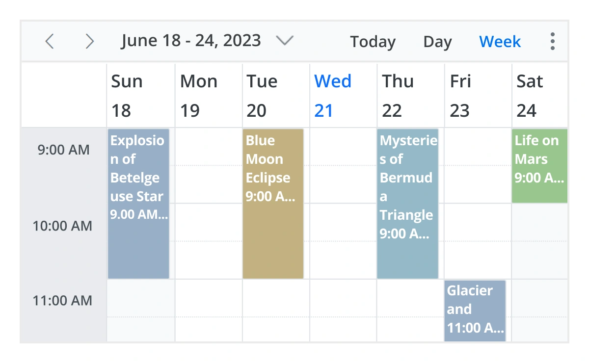 Day View in Blazor Scheduler component.
