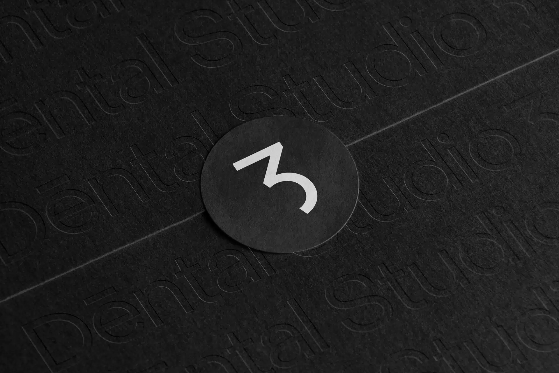 Brand identity for Dental Studio 3 featuring stark black color palette, clean sans-serif typography, and minimalist layout. A visual system that challenges healthcare clichรฉs with clarity and confidence.